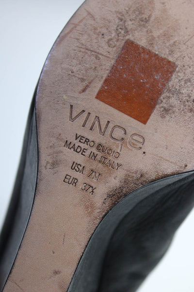 Vince Women's Open Toe Ankle Buckle Wedge Sandals Black Size 7.5