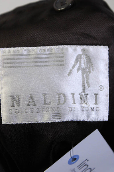 Naldini Mens Three Button Notched Lapel Pinstriped Blazer Jacket Gray Size 46R