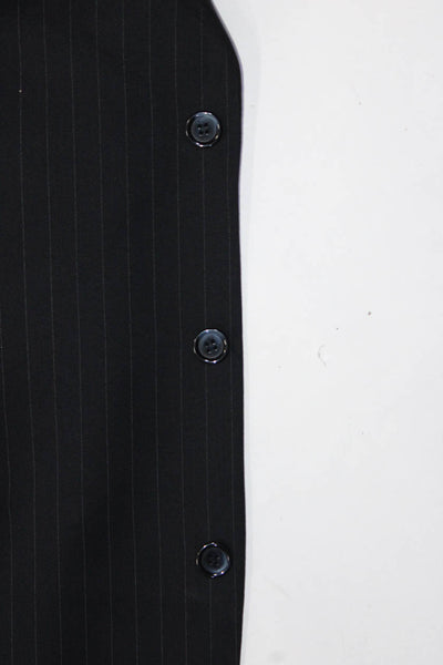 Chaps Mens Three Button Notched Lapel Pinstriped Blazer Jacket Navy Blue Size 48