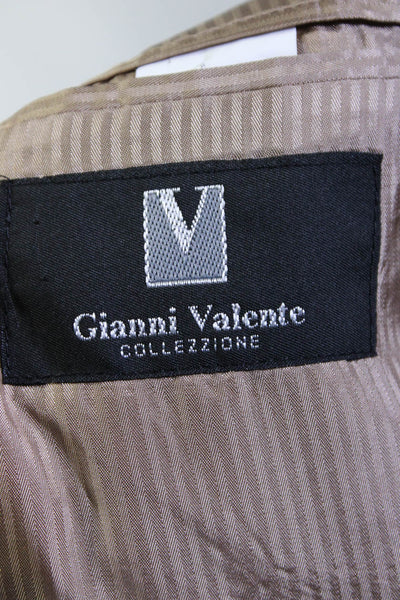 Gianni Valente Mens Three Button Notched Lapel Check Blazer Jacket Gray Size 46R