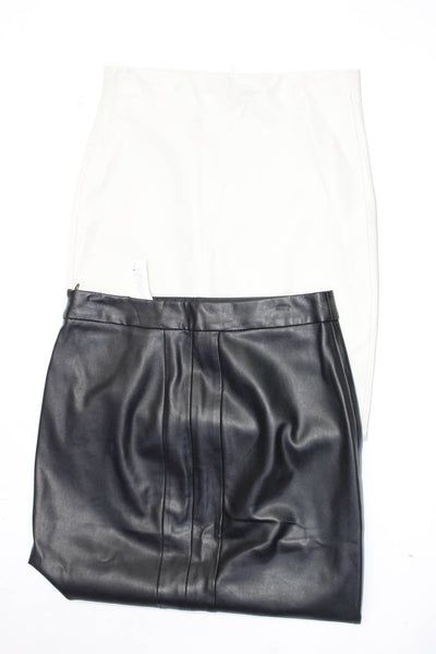 Zara Basic Womens Faux Leather Side Zip Pencil Skirt Black Size M S Lot 2