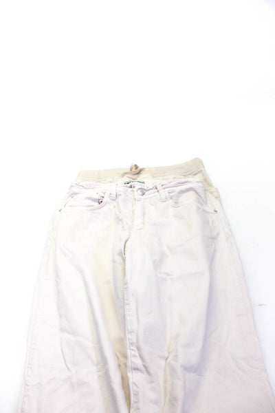 Zara Womens Cotton Ruched Button Elastic Tapered Jogger Pants Beige Size M Lot 2