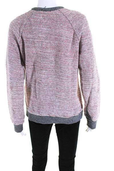 T Alexander Wang Women's Cotton Long Sleeve Crewneck Sweater Red Size M