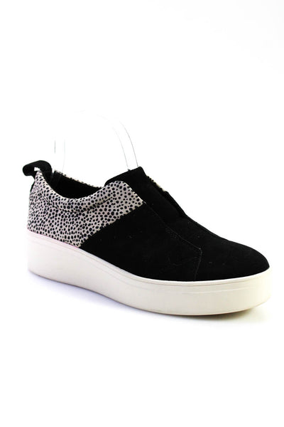 TOMS Womens Suede Spotted Low Top Platform Sneakers Black White Size 7.5