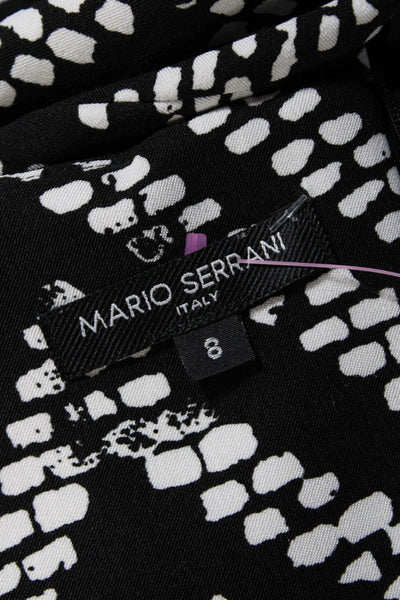 Mario Serrani Womens Sleeveless Spotted Geometric Mini Shift Dress Black Size 8