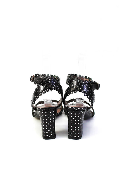 Tabitha Simmons Womens Studded Open Toe Ankle Strap Heels Black Size 35 4.5