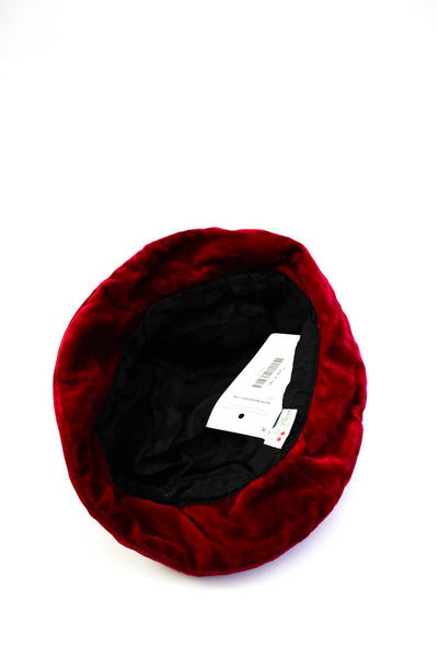 Bonpoint  Childrens Girls Velvet Twist Knot Hat Red Size 1