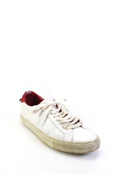 Givenchy Mens Leather Low Top Lace Up Fashion Sneakers White Size 10US 40EU