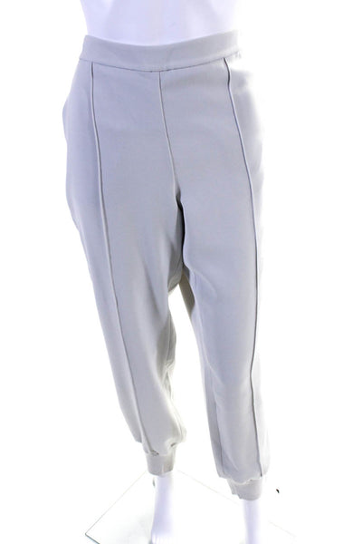 Vince Womens Half Elastic Waist Slim Leg Crepe Dress Pants Light Gray Size XL