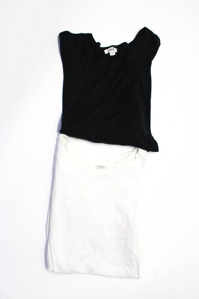 LNA J Crew Womens Short Sleeve Top Tee Shirt Black White Size Medium XL Lot 2