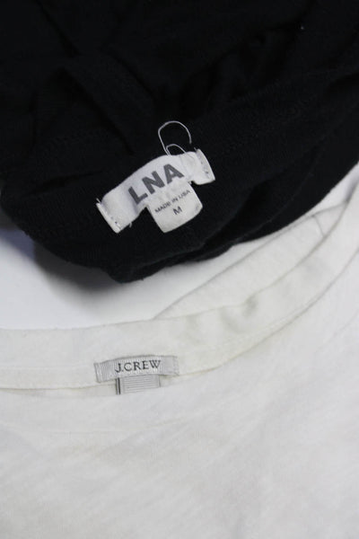 LNA J Crew Womens Short Sleeve Top Tee Shirt Black White Size Medium XL Lot 2