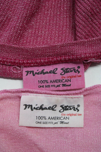 Michael Stars Women's Round Neck Long Sleeves Blouse Pink Size S Lot 2