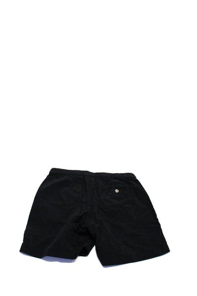Qvinto Mens Adjustable Waist Flat Front Zip Up Casual Shorts Black Size 32