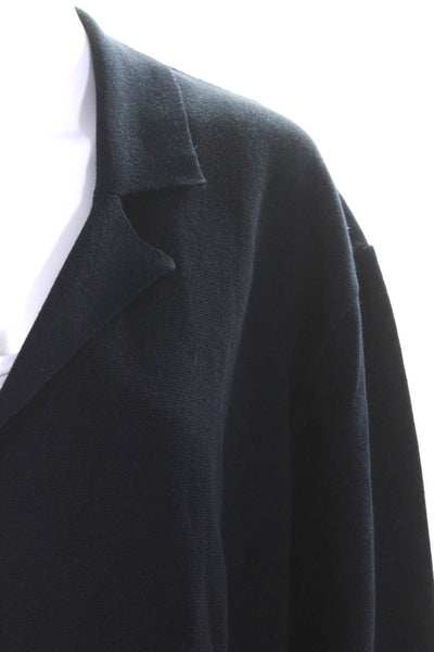 Piero Puliti Womens Cotton Knit Collared Button Up Cardigan Sweater Navy Size 58