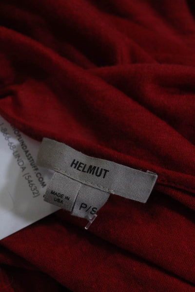 Helmut Lang Womens Draped Keyhole One Shoulder Pullover Blouse Red Size PS