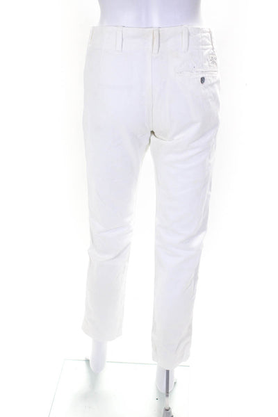 Polo Ralph Lauren Womens Cotton Quin Boyfriend Chino Slim Pants White Size 2