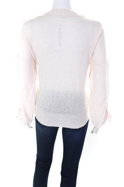 ALC Women's Crewneck Long Sleeves Sweater Light Pink Size S