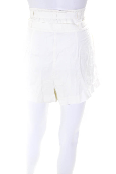 Intermix Women's High Waist Belt Pleated Dress Short White Size 10
