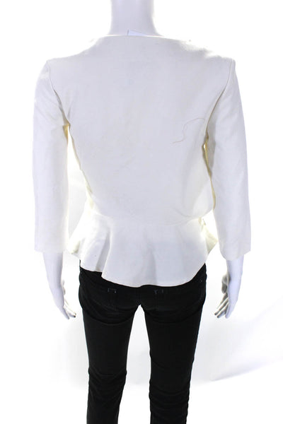 Ba&Sh Womens Surplice V Neck 3/4 Sleeve Top Blouse White Size 0