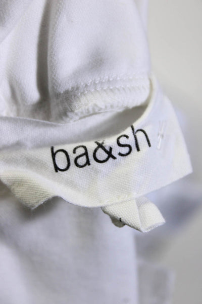 Ba&Sh Womens Elastic Waist Pocket Belt Zippered A Line Short Skirt White Size L