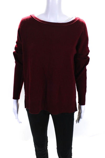 Feel the Piece Terre Jacobs Womens 100% Cashmere Boat Neck Sweater Red Size OS