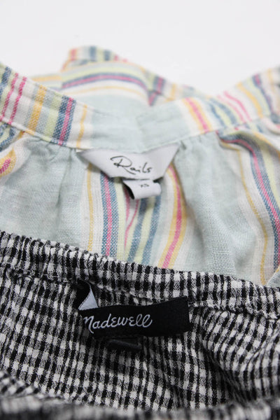 Madewell Rails Womens Striped Gingham Tank Top Blouse Size 2 Extra Small Lot 2