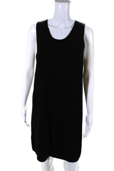 Theory Womens Round Neck Sleeveless Knee Length Pullover Dress Black Size L