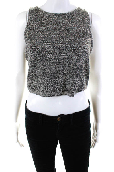 Alice + Olivia Womens Variegated Knit Sleeveless Top Blouse Gray Wool Size Large