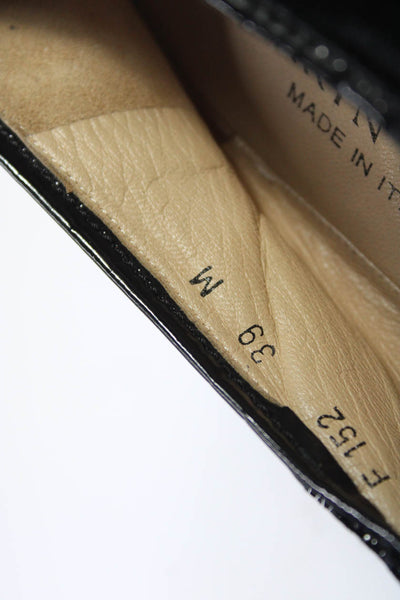 Taryn Rose Womens Darted Asymmetrical Collar Slip-On Loafers Black Size EUR39