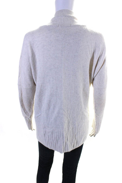 Talula Womens Long Sleeve Rib Knit Open Cardigan Sweater Off White Size Medium