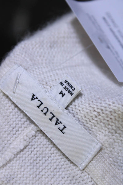 Talula Womens Long Sleeve Rib Knit Open Cardigan Sweater Off White Size Medium