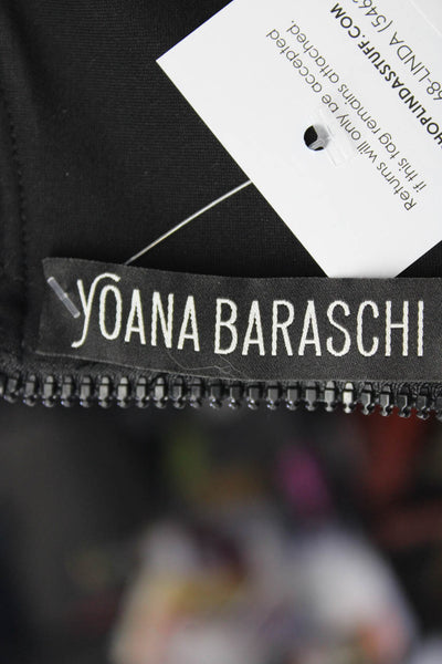 Yoana Baraschi Womens Geometric Drop Waist Short Sleeved Dress Black Gray Size 2