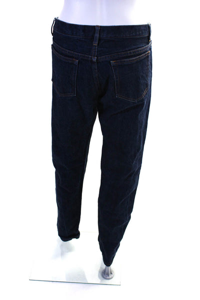 APC Womens High Rise Buttoned Slim Straight Dark Wash Denim Jeans Blue Size 36