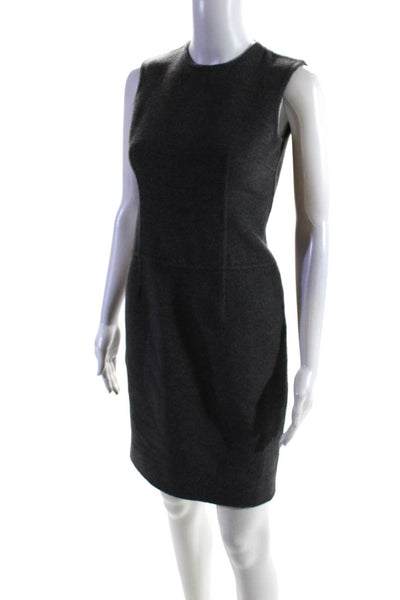 Michael Kors Womens Sleeveless Knee Length Sheath Dress Gray Wool Size 4