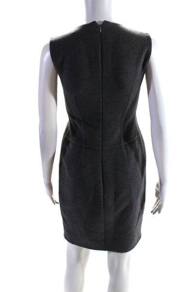 Michael Kors Womens Sleeveless Knee Length Sheath Dress Gray Wool Size 4