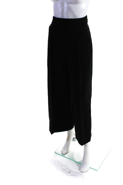Alberta Ferretti Womens Pleated Front Wide Leg Dress Trousers Black Size 4