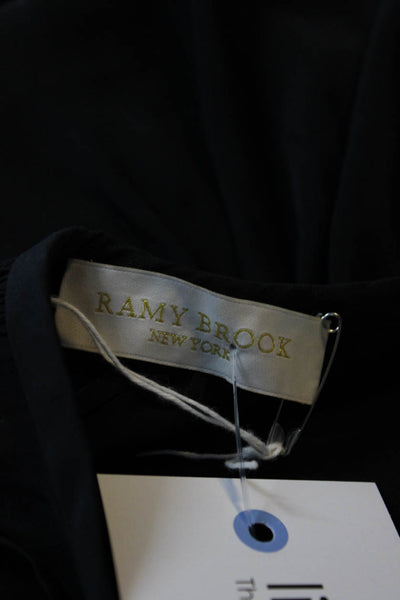 Ramy Brook Womens V Neck Sleeveless Tank Top Blouse Black Size Medium