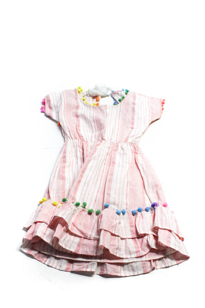 Little Peixoto Miss Behave By Debra Girls Striped Dress Pink Size S 8 XS Lot 3