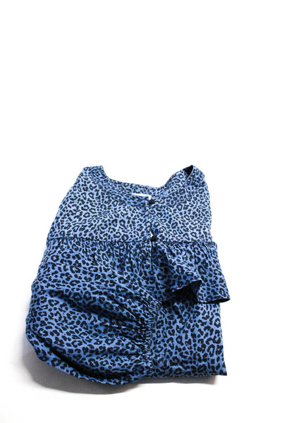 J Crew Womens Cotton Long Sleeve Button Up Top Blouse Shirts Blue Size M S Lot 2