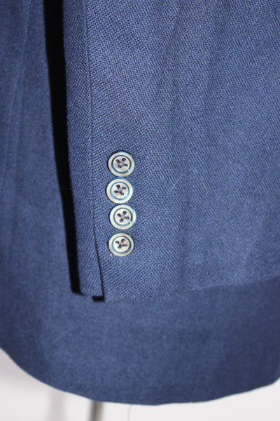 Saks Fifth Avenue Mens Cashmere Button Collar Long Sleeve Blazer Blue Size EUR42