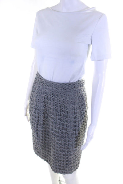 Moschino Women's Zip Closure Pockets A-Line Midi Skirt Gray Size 4
