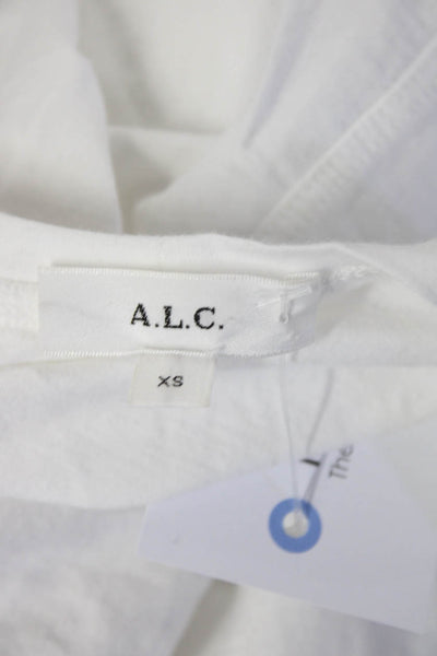 ALC Women's Crewneck Short Sleeves Blouse White Size XS