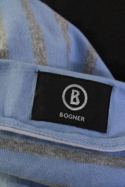Bogner Women's Long Sleeve Striped  Blouse Blue/Gray Size L
