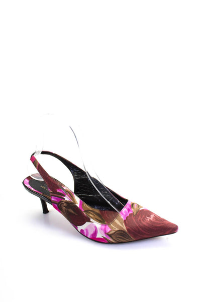 Kate Spade New York Womens Floral Print Pointed Toe Slingbacks Multicolor Size 7