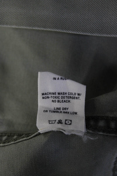 Alex Mill Womens Cotton Denim Short Unlined A-Line Skirt Ash Green Size 6