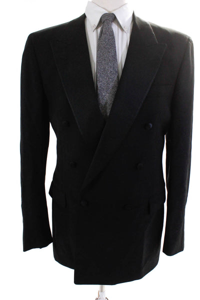 Designer Cenci Collection Men's Long Sleeves Double Breast Jacket Black Size 50