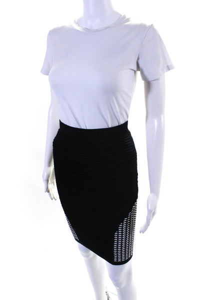 Jonathan Simkhai Womens Body Con Pencil Skirt Black White Size Small