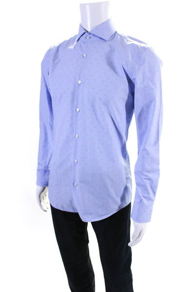 Boss Hugo Boss Men's Collar Long Sleeves Button Down Shirt Blue Size 38