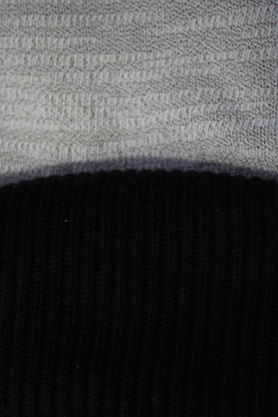 Lilla P Designer Womens Crop Sweater Knit Tank Top Beige Black Size Small Lot 2