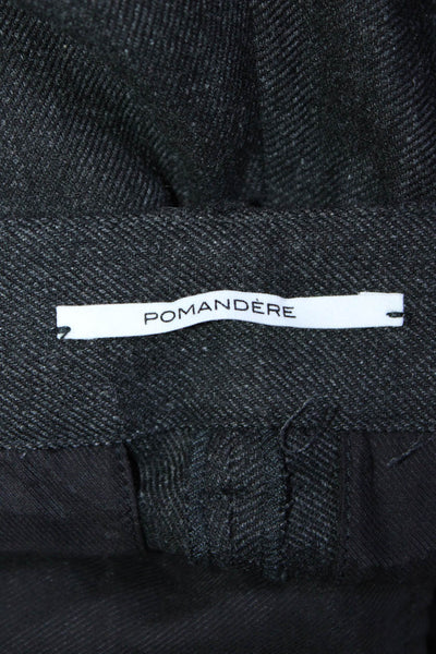Pomandere Womens Zipper Fly High Rise Pleated Dress Pants Gray Size 4